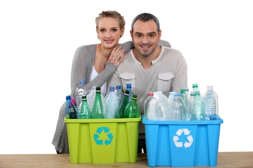 Community workers sorting recyclables in a reuse centre