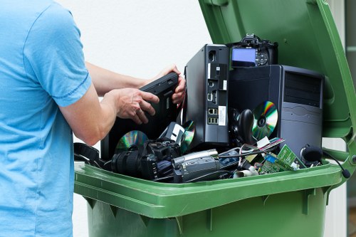 Waste collection truck in Hackbridge