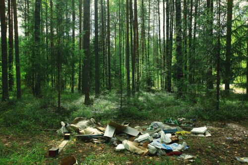 Recycling center in Hackbridge processing waste